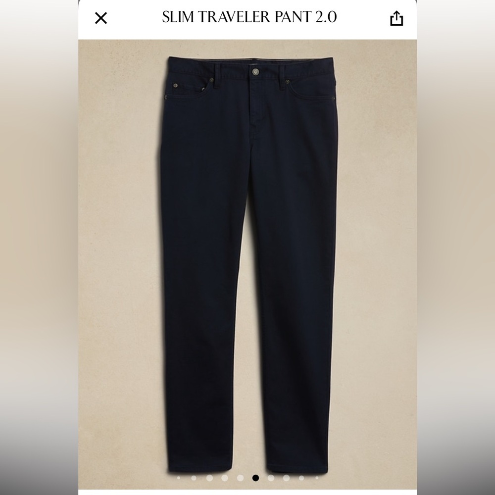 Banana Republic. Slim Traveler Pants 2.0. 34x34
